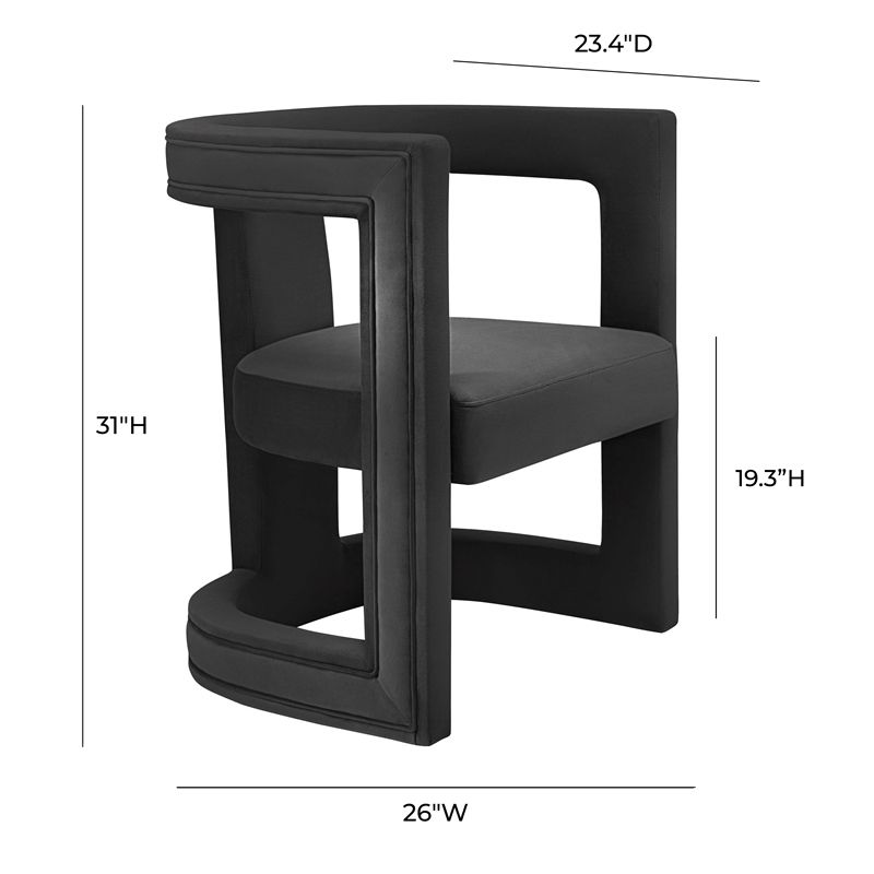 Ada Black Velvet Accent Chair, 5 of 6