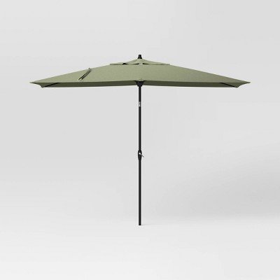 6'x10' Rectangular Outdoor Patio Market Umbrella with Black Pole - Threshold™