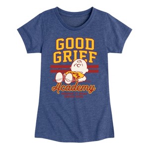 Girls' - Peanuts - Good Grief Academy Fitted Short Sleeve Graphic T-Shirt - 1 of 4