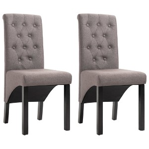 vidaXL Dining Chairs 2 pcs Taupe Fabric - 1 of 4