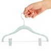 Juvale 24 Pack Blue Velvet Closet Clothes Hangers With Clips For Baby Nursery Kids Children Coat Skirt Pants, 12 in - 4 of 4