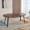 Vynxaria Walnut Adjustable Coffee Table for Modern Dining and Office Spaces - 4 of 4