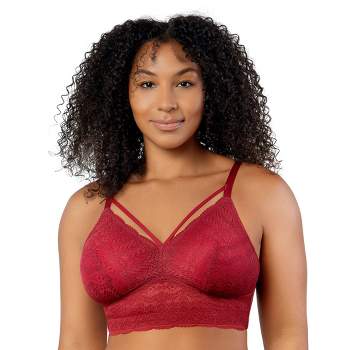 Women's Full Figure Plus Size Push Up MagicLift Original Wirefree Support  Bra, Wine Red 32DD Cup 