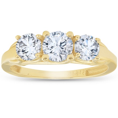 Pompeii3 1ct Three Stone Diamond Ring 14k Yellow Gold - Size 5.5 : Target