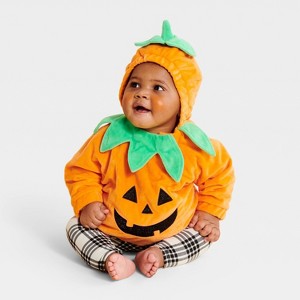 Infant and Toddler Pumpkin Halloween Costume Pullover - Hyde and EEK! Boutique™ Orange - 1 of 3