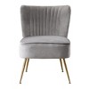 WestinTrends Phoebe Upholstered Tufted Velvet Accent Chair With Metal Leg - 3 of 4