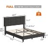 Homhougo Twin Bed Frame with Headboard, Linen Upholstered Twin Bed Frames with Solid Wooden Slats Support, No Box Spring Needed, Noise-Free, Grey - 3 of 4