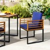 Costway Acacia Wood Outdoor Dining Chairs Set of 4 with Soft Cushions & Metal Frame - 2 of 4