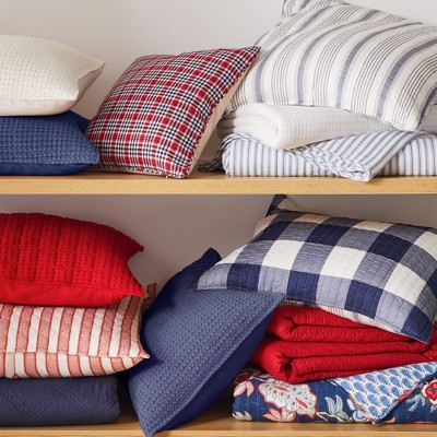 Bright White Cotton Waffle Square Decorative Pillow 20x20
