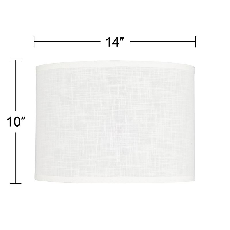 Springcrest Drum Lamp Shade White Textured Medium 14" Top x 14" Bottom x 10" High Spider Fitting with Replacement Harp and Finial, 4 of 7