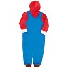 Nintendo Super Mario Bros Boys Zip-Up Long Sleeve Fleece Onesie Coverall - Red/Blue, 10/12 - 2 of 3