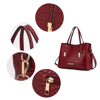 MKF Collection Aurelia Crocodile-Embossed Vegan Leather Women's Tote Stylish Shoulder Handbag by Mia K - Navy — фото 5