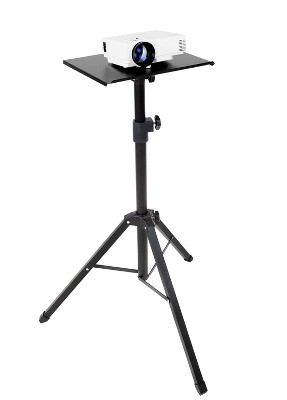 Mount-It! Height Adjustable Tripod Projector and Laptop Stand Tray | Tall Projector Stand for Indoor & Outdoor | Short Throw Projector & Laptop Stand