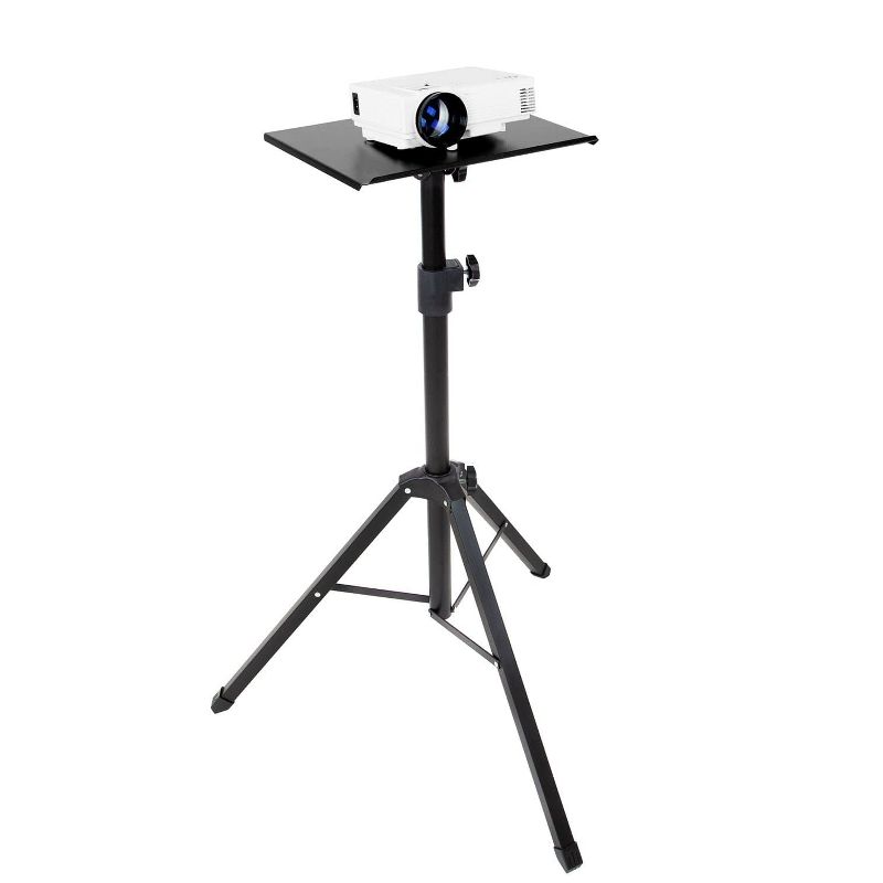 Mount-It! Height Adjustable Tripod Projector and Laptop Stand Tray | Tall Projector Stand for Indoor & Outdoor | Short Throw Projector & Laptop Stand, 1 of 9