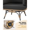 Oversize 360°Swivel Egg Chair Patio Rattan Egg Basket Lounge Chair, Steel Frame Stand and 4 Cushions for Patio, Porch,Living Room - 4 of 4
