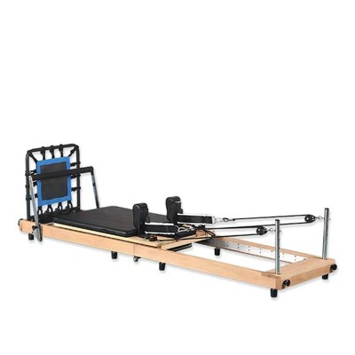 Whole Body Resistance Padded Pilates Workout Machine with Cardio Rebounder for Home Workouts, Chrome Black