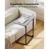 Pipishell C-Shaped Side Table, Metal Frame, Large Surface Sofa Table for Living Room, Bedroom, Home Office, Rustic Style - 3 of 4