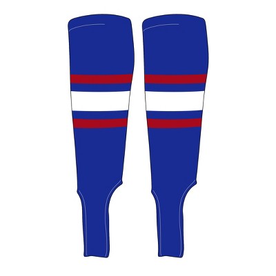 MK Socks Traditional Baseball Stirrups Pattern B-5 Royal, Red, White (L)