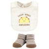 Hudson Baby Cotton Bib and Sock Set, Taco Tuesday, One Size - 3 of 4