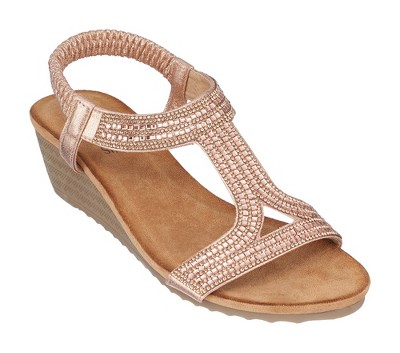 GC Shoes Coretta Embellished Slingback Wedge Sandals