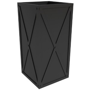 LeisureMod Rectangular Planter Pot in Fiberstone with Drainage Holes Weather-Resistant Design for Indoor and Outdoor Papyrus Series - 1 of 4