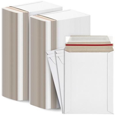 Juvale 500-Pack Rigid Mailers That Stay Flat 6x8 In, Self-Adhesive White Cardboard Envelopes Bulk Pack for Shipping Photo, Documents