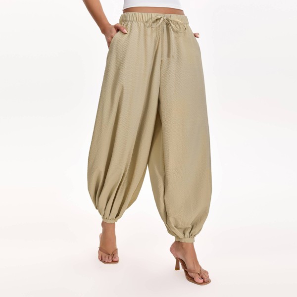 Pantalones globo de tiro medio con cordón para mujer - A New Day™ 6