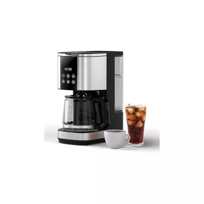 Kismile 14-Cup Coffee Maker, 24-Hour Programmable Coffee Brewer, Keep Warm, Drip Free, Washable Filter, Stainless Steel, Silver