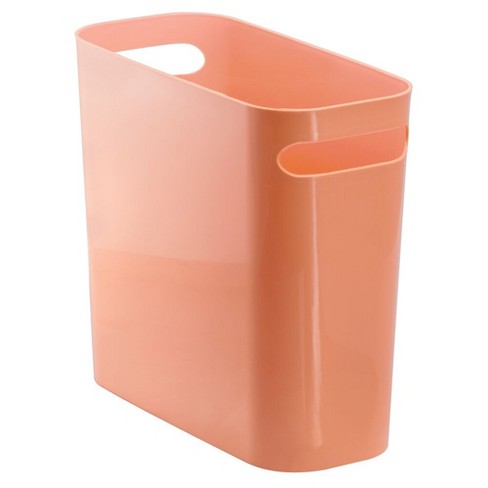 mDesign Slim Plastic Rectangular Small Trash Can Wastebasket Garbage Container 