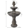 Sunnydaze Outdoor Backyard Polyresin Solar Powered 2-Tier Pineapple Top Water Fountain Feature - 33" - 3 of 4