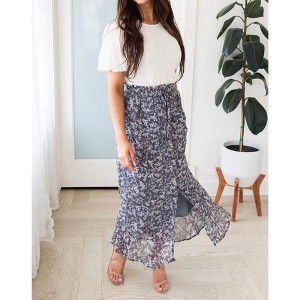 Women's Button Front Maxi Skirt - Mikarose - 1 of 1