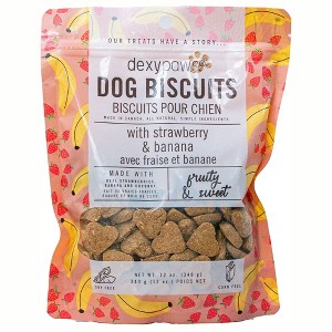 Dexypaws Strawberry, Banana & Coconut Dog Biscuits 12oz - Natural Pet Treats - 1 of 4