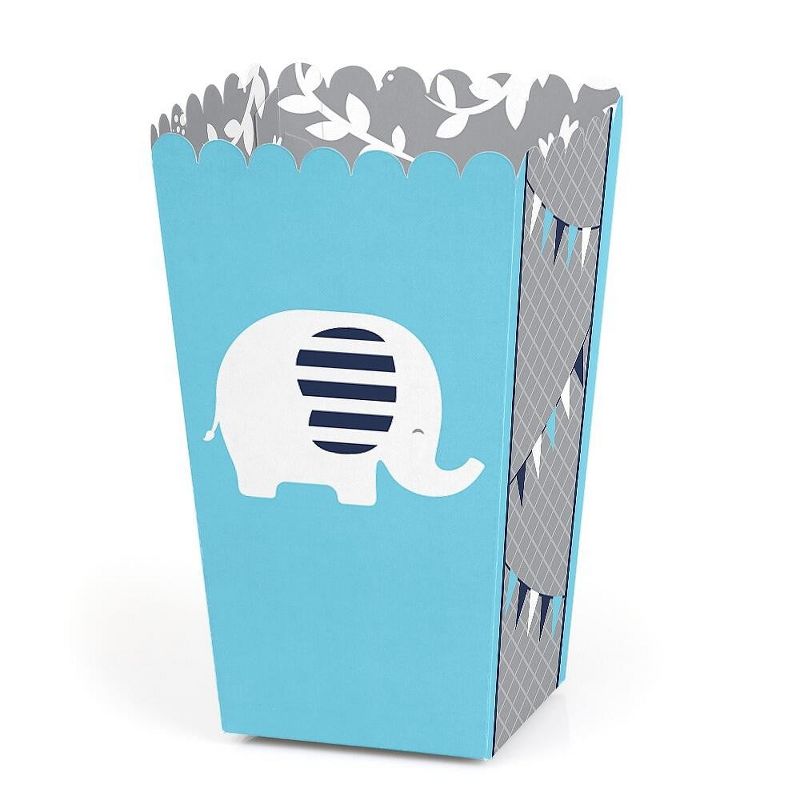 Big Dot of Happiness Blue Elephant - Boy Baby Shower or Birthday Party Favor Popcorn Treat Boxes - Set of 12, 1 of 6