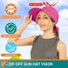SUN CUBE Women Sun Hat for Outdoor UV Protection, Wide Brim Sun Hat Ponytail, Convertible Zip-Off Beach Hat Visor - 3 of 4