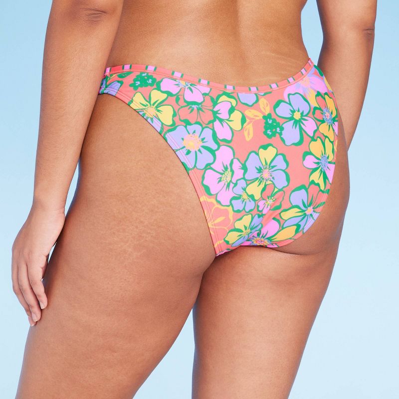 Women's Low-Rise Ultra High Leg Super Cheeky Bikini Bottom - Wild Fable™ Multi Floral Print, 6 of 9