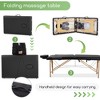 FDW Massage Bed 73 inch Long Height Adjustable Portable 2 Folding Massage Salon Table W/Sheet Cradle Bolsters Hanger Facial Salon Tattoo Bed - 4 of 4