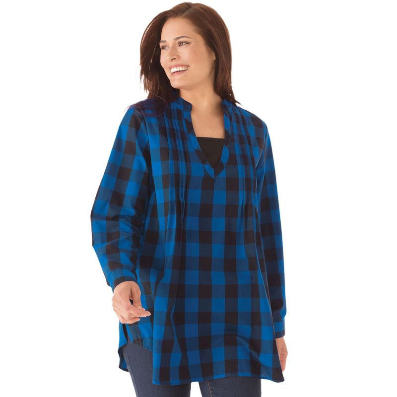 Woman Within Women's Plus Size Layered Look Pintucked Tunic, 1 of 2