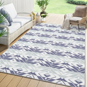 Outdoor Rug Carpet, Non Slip Washable Rug, Rustic Large Floor Mat, Modern Area Rug for Backyard Garden Picnic Beach Living Room - 1 of 4