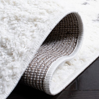 Gray and White Synthetic Berber Shag Area Rug 2'6" x 4'