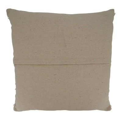 Ivory Tufted Cross Cotton Square Throw Pillow Cover