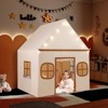 Honeyjoy Kids Play Tent with Padded Mat, Star Lights, Side Storage Bags, Door & Windows Beige/Brown/Pink - 2 of 4