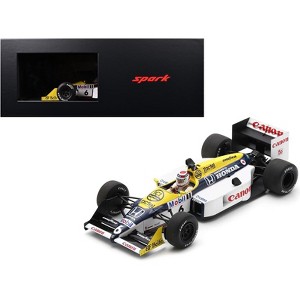 Williams FW11B #6 Nelson Piquet "Williams-Honda" Winner F1 "Italian GP" (1987) with Display Case 1/18 Model Car by Spark - 1 of 4