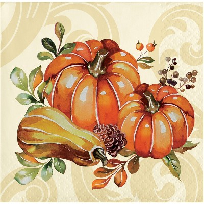 48ct Autumn Wreath Beverage Napkins
