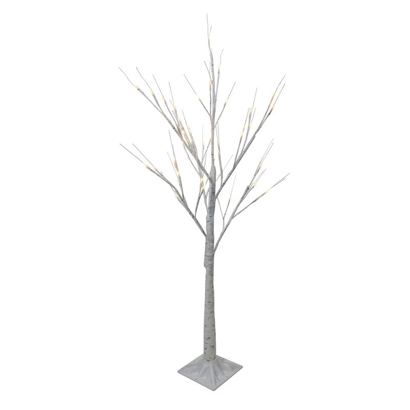 Northlight 4' LED Lighted White Birch Tree Outdoor Decoration - White Lights, 4 of 7