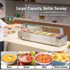 VEVOR 6-Pan Commercial Food Warmer, 6 x 5QT Electric Steam Table with Glass Cover, 1500W Countertop Stainless Steel Buffet Bain Marie - 3 of 4