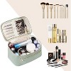 Makeup Bag, Travel Make Up Organizer Cosmetic Brush Bags Case for Women, Green - 2 of 4