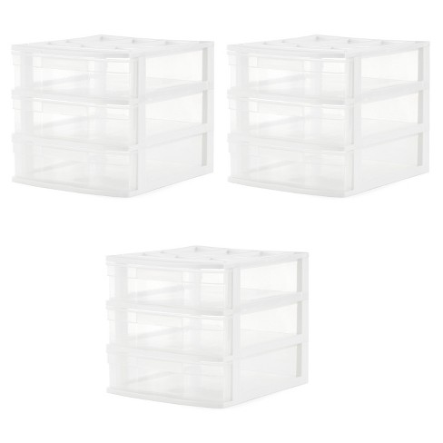 Gracious Living Clear Mini 3 Drawer Desk and Office Organizer with