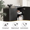 72"x31"x16" Wood Accent Cabinet in Black, Storage Organizer with Adjustable Shelves for Kitchen Bedroom Entryway Living Room Dinning Room - 4 of 4