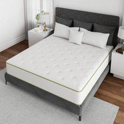 Swedrea Hybrid Mattress Breathable Medium Cooling Memory Foam Bed-in-a-Box White