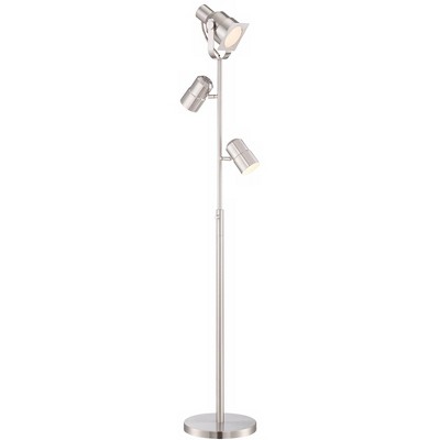 Possini Euro Design Modern Floor Lamp 3-Light Tree Brushed Nickel Adjustable Heads for Living Room Reading Bedroom Office